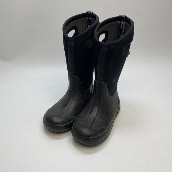 BOGS Big Kids Classic High HA Black Fabric Rain/Snow Boots Sz 13 US 30 EU Read - Picture 4 of 16